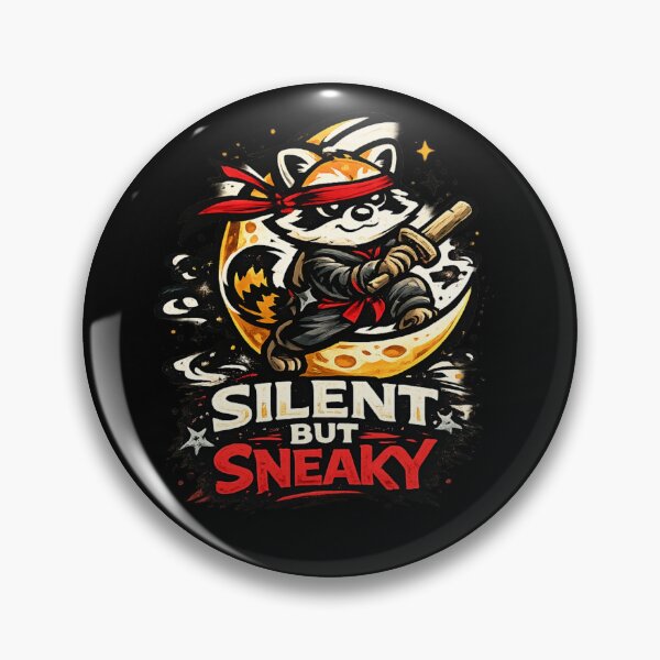 Item preview, Silent But Sneaky Raccoon Ninja – Stealth Warrior T-Shirt Design designed and sold by ArtisticHeart21.