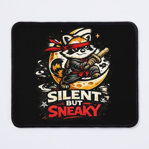Item preview, Silent But Sneaky Raccoon Ninja – Stealth Warrior T-Shirt Design designed and sold by ArtisticHeart21.