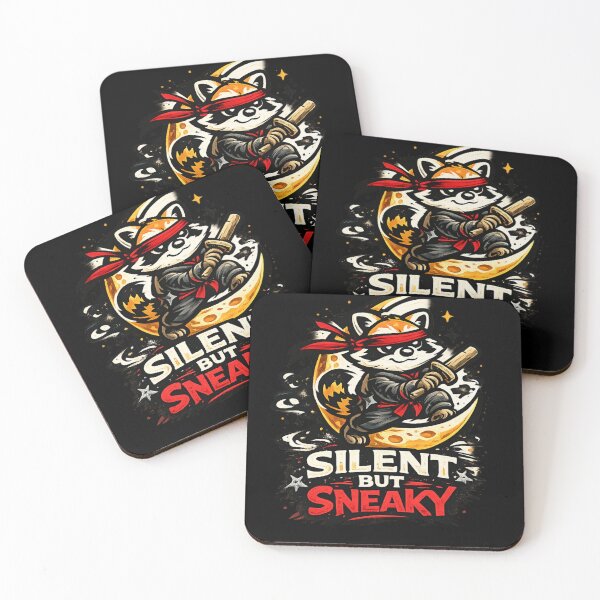 Item preview, Silent But Sneaky Raccoon Ninja – Stealth Warrior T-Shirt Design designed and sold by ArtisticHeart21.