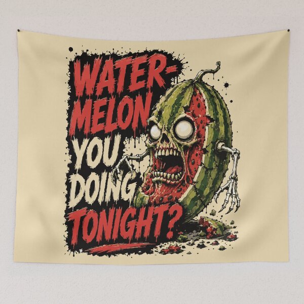 Item preview, Water-Melon You Doing Tonight? – Funny Zombie Watermelon Horror Art designed and sold by Maria Garcia´s.