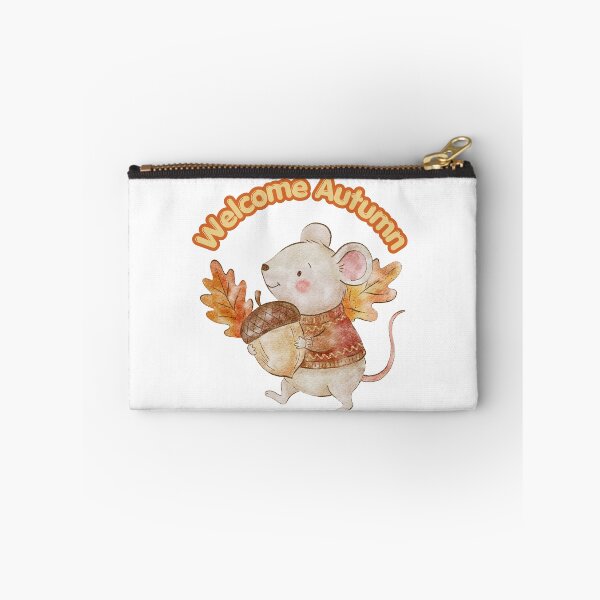 Item preview,  Cute Watercolor Mouse with Autumn Leaf – Cozy Fall Woodland Design designed and sold by BigDigital.