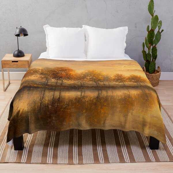 Item preview, Golden Autumn Lake Sunrise | Warm Cozy Fall Decor designed and sold by Joey Santiago.