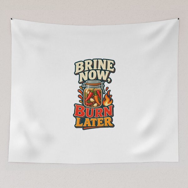 Item preview, Brine Now Burn Later Funny Hot Sauce Maker designed and sold by UrbanCanvvas.
