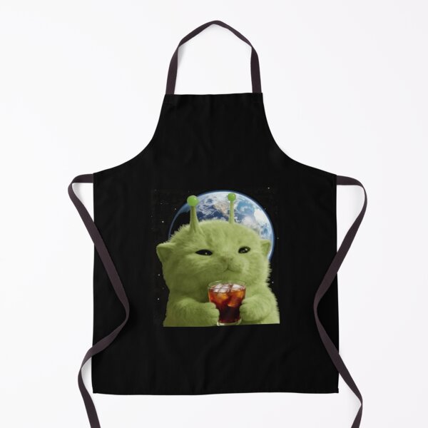 Item preview, Alien Cat Drinking Soda in Space – Cosmic Cat Meme designed and sold by korymorsevv.