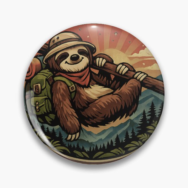 Item preview, Sloth Hiking Team Adventure Badge 2026 designed and sold by WearTheVibe Store.