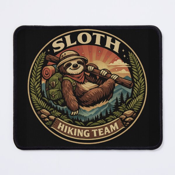 Item preview, Sloth Hiking Team Adventure Badge 2026 designed and sold by WearTheVibe Store.