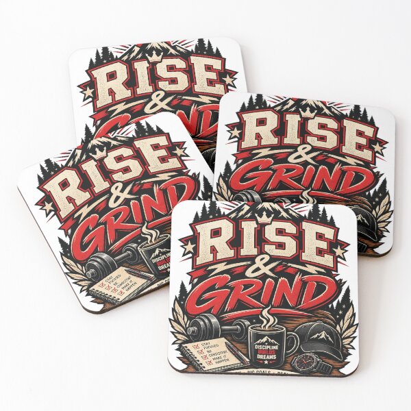Item preview, Rise & Grind - Discipline Builds Dreams Motivational Graphic designed and sold by ZayCreates.