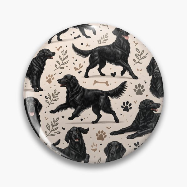 Item preview, Flat-Coated Retriever Pattern – Black Dog Lover Design designed and sold by blankTeeShirt.