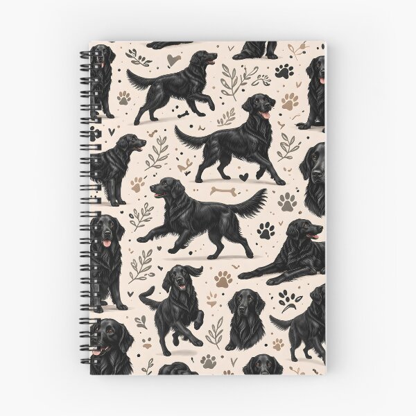 Item preview, Flat-Coated Retriever Pattern – Black Dog Lover Design designed and sold by blankTeeShirt.