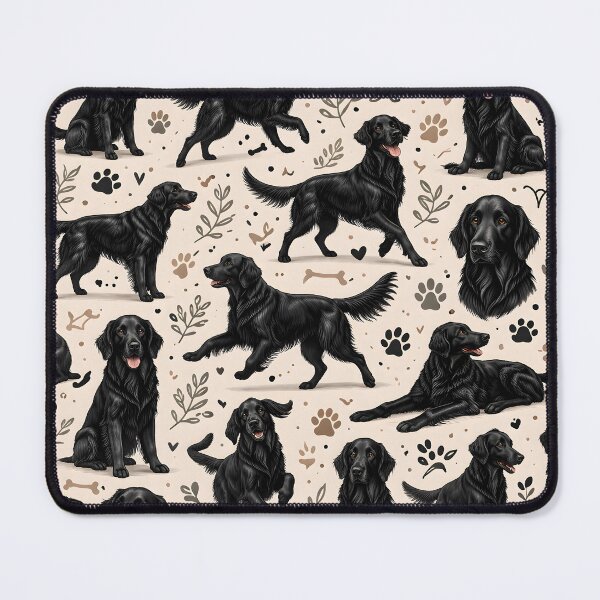 Item preview, Flat-Coated Retriever Pattern – Black Dog Lover Design designed and sold by blankTeeShirt.