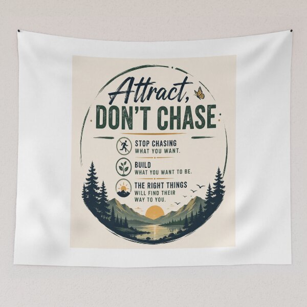 Item preview, Attract, Don't Chase – Inspirational Motivation & Self Growth Quote designed and sold by DesignerThreads.