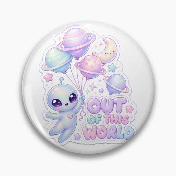 Artikelvorschau, Out of This World Pastell Alien mit Planeten Ballons entworfen und verkauft von BoosterShop.