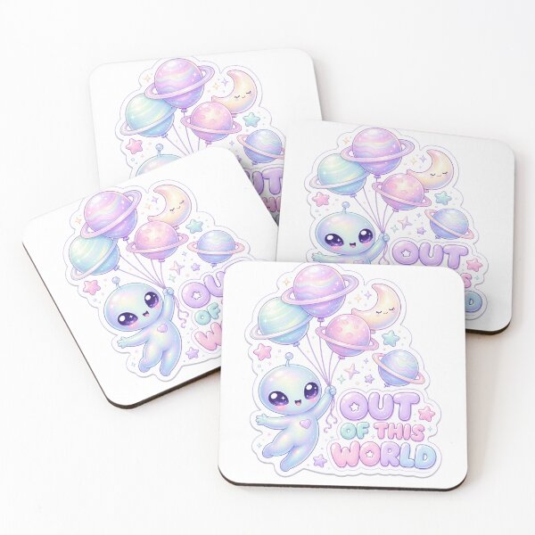 Item preview, Out of This World Pastel Alien with Planet Balloons designed and sold by BoosterShop.