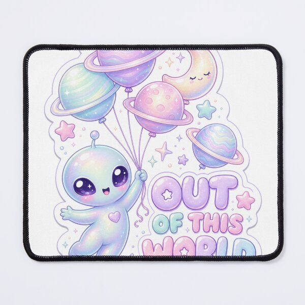 Item preview, Out of This World Pastel Alien with Planet Balloons designed and sold by BoosterShop.
