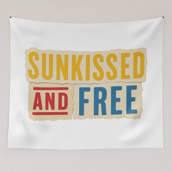 Item preview, Sunkissed And Free Summer Paper Cut Collage Typography designed and sold by RDproject.