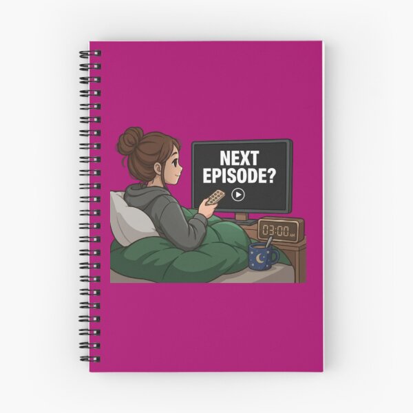 Item preview, Next Episode Binge Watching - Funny Late Night TV Girl Art designed and sold by Northern Glow Art.