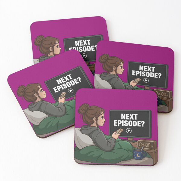 Item preview, Next Episode Binge Watching - Funny Late Night TV Girl Art designed and sold by Northern Glow Art.