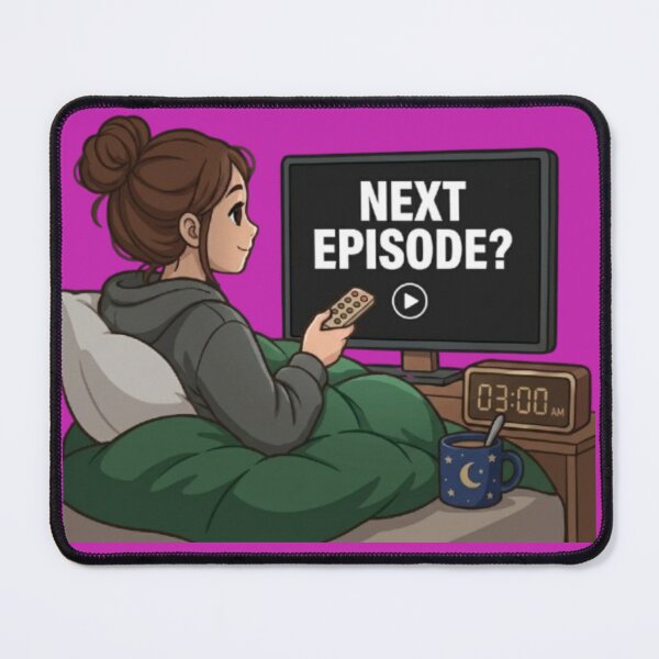 Item preview, Next Episode Binge Watching - Funny Late Night TV Girl Art designed and sold by Northern Glow Art.