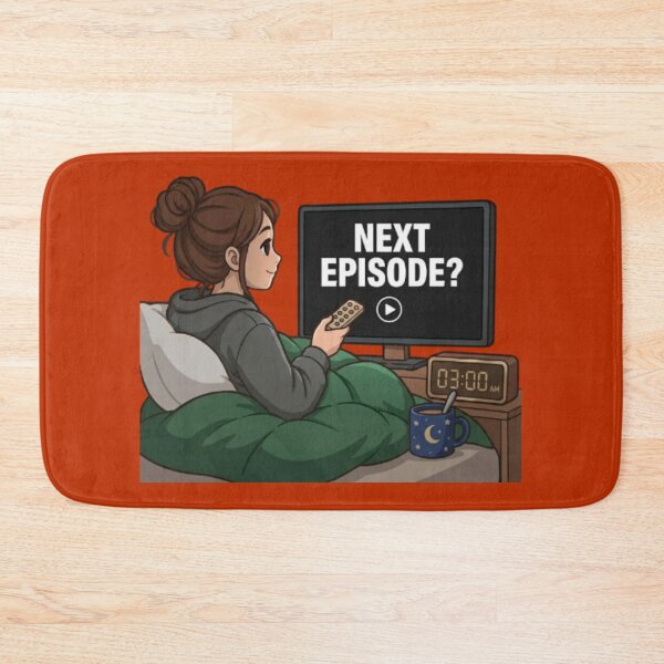 Item preview, Next Episode Binge Watching - Funny Late Night TV Girl Art designed and sold by Northern Glow Art.