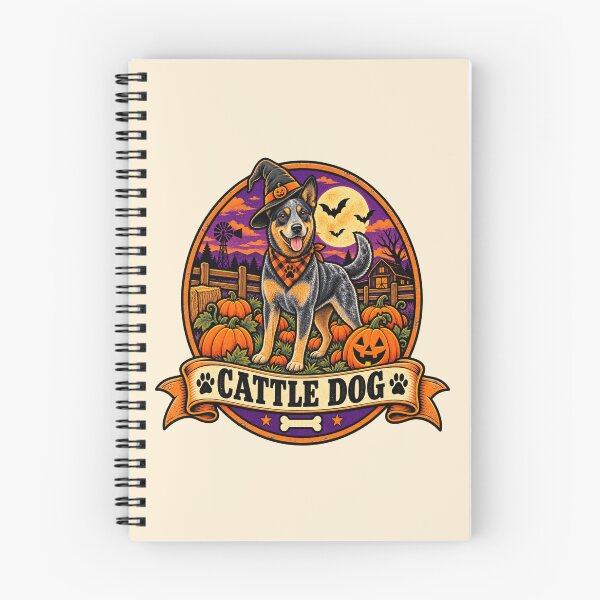 Item preview, Australian Cattle Dog Halloween Shirt – Retro Pumpkin Patch Farm Badge Design designed and sold by Globalcitytees.