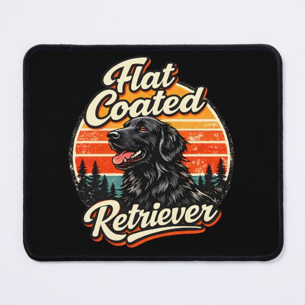 Item preview, Flat Coated Retriever Retro Sunset – Vintage Dog Lover Design designed and sold by blankTeeShirt.