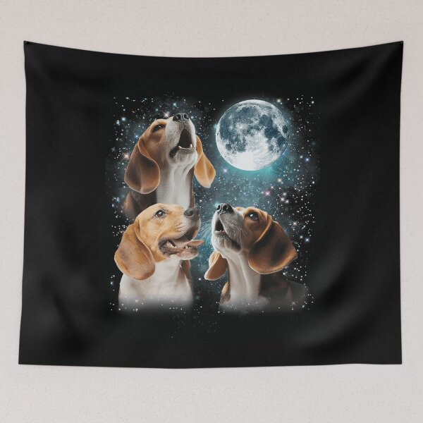 Item preview, 3 Beagle Moon Howling Beagle Head Funny Gifts For Men Women retro designed and sold by JapanSHP7.