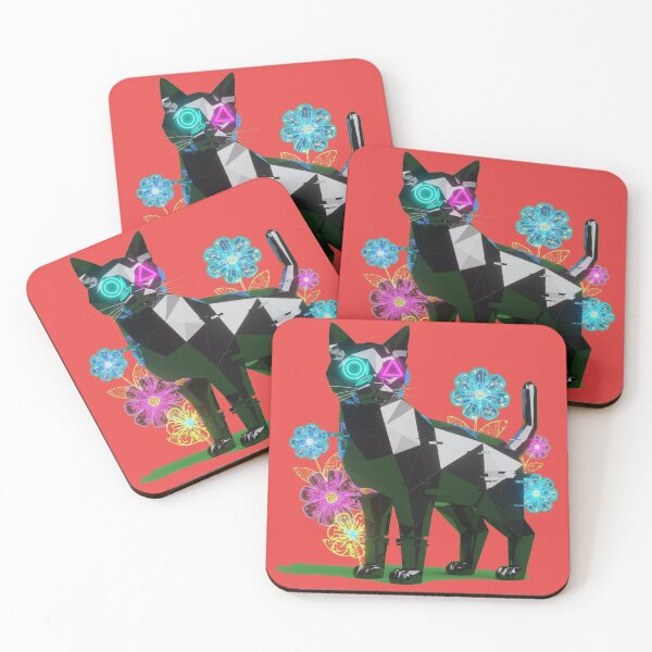 Item preview, Cyberpunk Glitch Cat Neon Cyber Art designed and sold by puzzell.