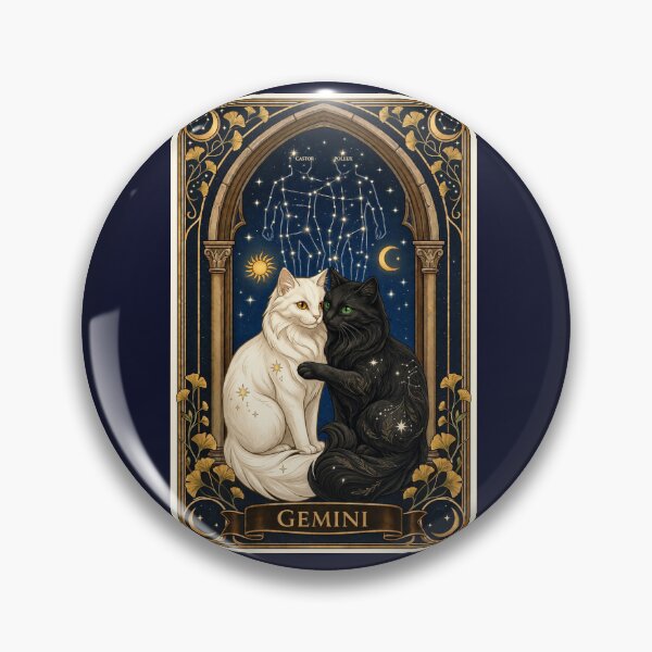 Item preview, Gemini Cats – Celestial Twin Cats Zodiac Art designed and sold by SammyMorry.
