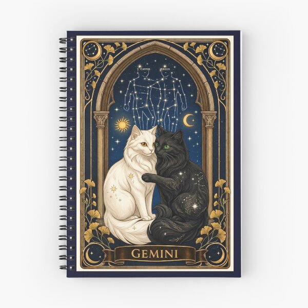 Item preview, Gemini Cats – Celestial Twin Cats Zodiac Art designed and sold by SammyMorry.