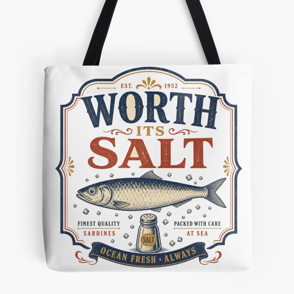 Item preview, Worth Its Salt Vintage Sardines Typography designed and sold by BoosterShop.