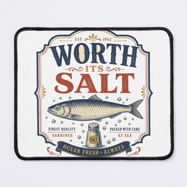 Item preview, Worth Its Salt Vintage Sardines Typography designed and sold by BoosterShop.