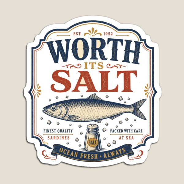 Item preview, Worth Its Salt Vintage Sardines Typography designed and sold by BoosterShop.