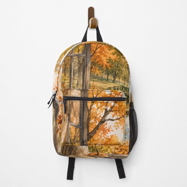 Item preview, Autumn Window View – Cozy Watercolor Fall Landscape designed and sold by blankTeeShirt.