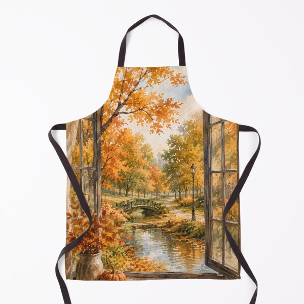 Item preview, Autumn Window View – Cozy Watercolor Fall Landscape designed and sold by blankTeeShirt.