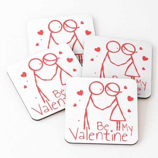Item preview, Cute Red Stick Figure Couple Be My Valentine Romantic Art designed and sold by chaaval.