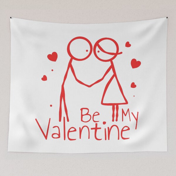 Item preview, Cute Red Stick Figure Couple Be My Valentine Romantic Art designed and sold by chaaval.