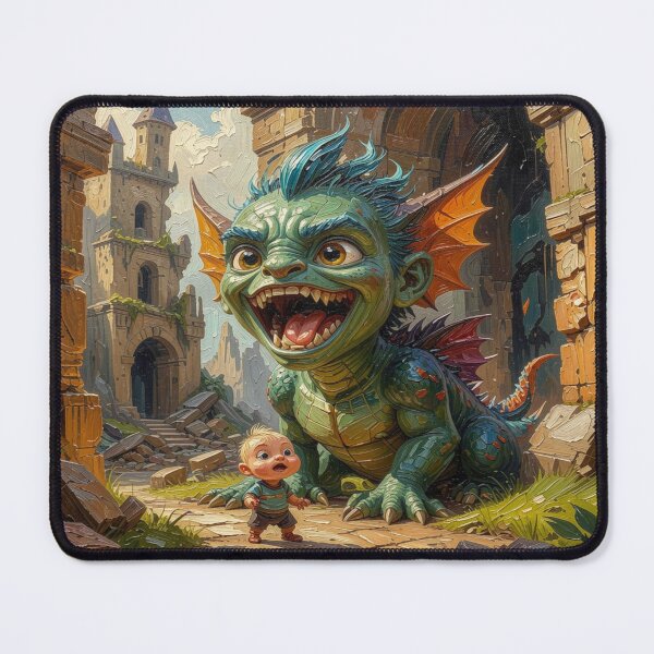 Artikelvorschau, Impasto Drachenkind in gentle fantasy scene entworfen und verkauft von FotoworldEdel.