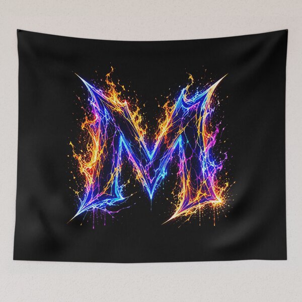 Item preview, Arcane Blaze Graffiti Letter M designed and sold by BlissBlvdShop.