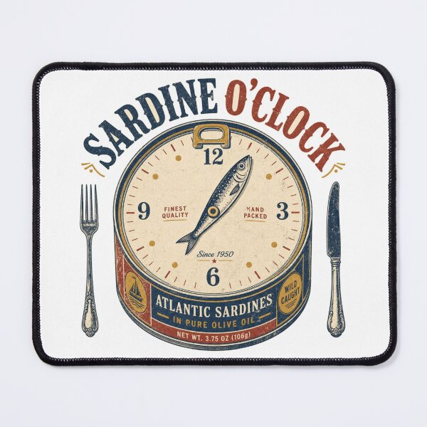 Item preview, Sardine O Clock Vintage Can Clock designed and sold by BoosterShop.