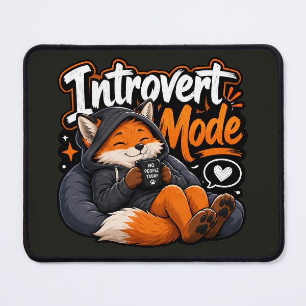 Item preview, Introvert Mode Fox Cozy Coffee Hoodie designed and sold by PixoNest.