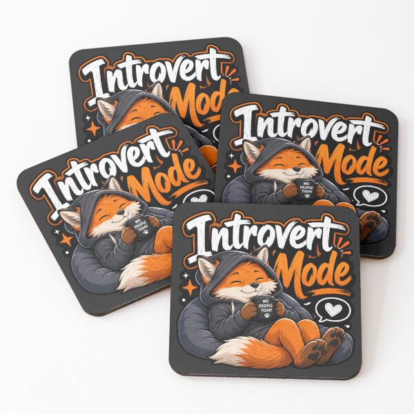 Item preview, Introvert Mode Fox Cozy Coffee Hoodie designed and sold by PixoNest.