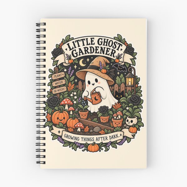 Item preview, Little Ghost Gardener | Cute Cottagecore Halloween Garden Art designed and sold by DmaarGroup.