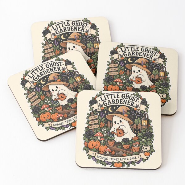 Item preview, Little Ghost Gardener | Cute Cottagecore Halloween Garden Art designed and sold by DmaarGroup.