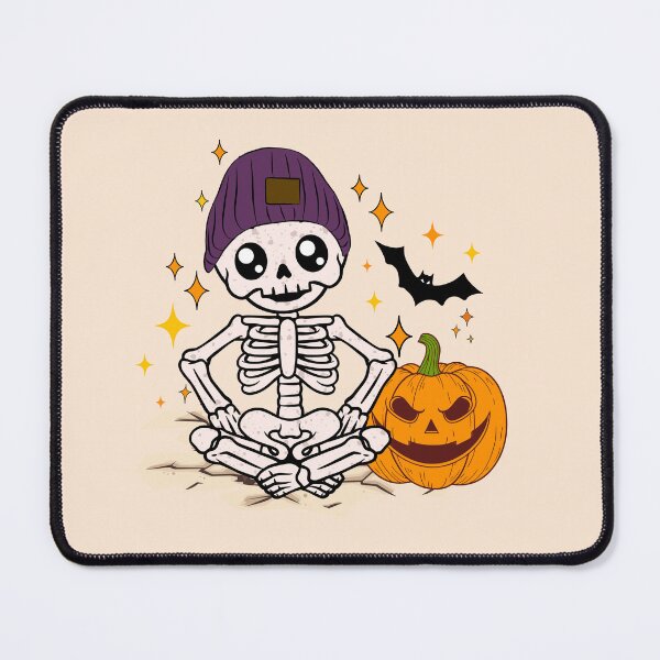 Item preview, Cute Skeleton in Beanie with Pumpkin | Kawaii Halloween Sticker designed and sold by Reddiamond3 ⭐⭐⭐⭐⭐.