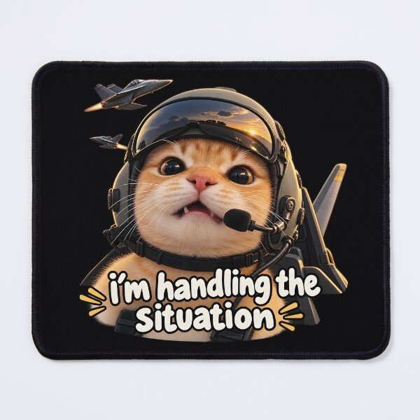 Item preview, I'm Handling the Situation – Funny Cat Pilot designed and sold by KawaiiOrbit.