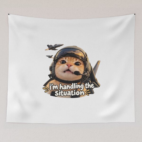 Item preview, I'm Handling the Situation – Funny Cat Pilot designed and sold by KawaiiOrbit.