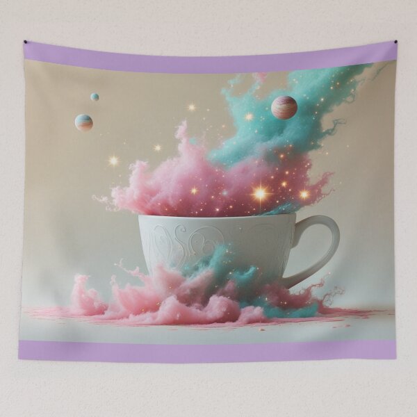 Item preview, Cosmic Coffee Cup with Pink and Teal Galaxy Clouds. designed and sold by fbtrisha.