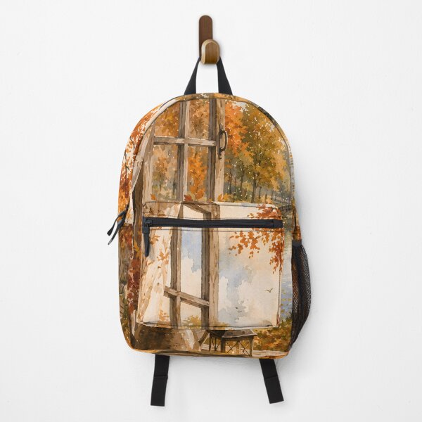 Item preview, Cozy Autumn Window View – Watercolor Fall Park designed and sold by blankTeeShirt.