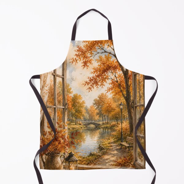 Item preview, Cozy Autumn Window View – Watercolor Fall Park designed and sold by blankTeeShirt.
