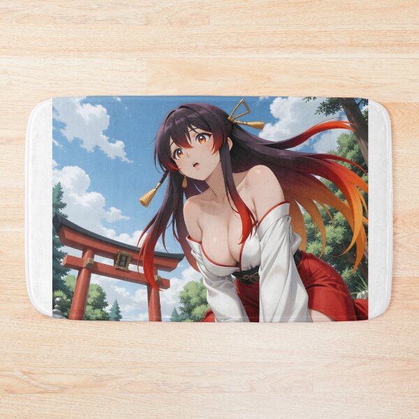 Item preview, Crimson-Haired Shrine Maiden at a Japanese Torii Gate designed and sold by Killington.